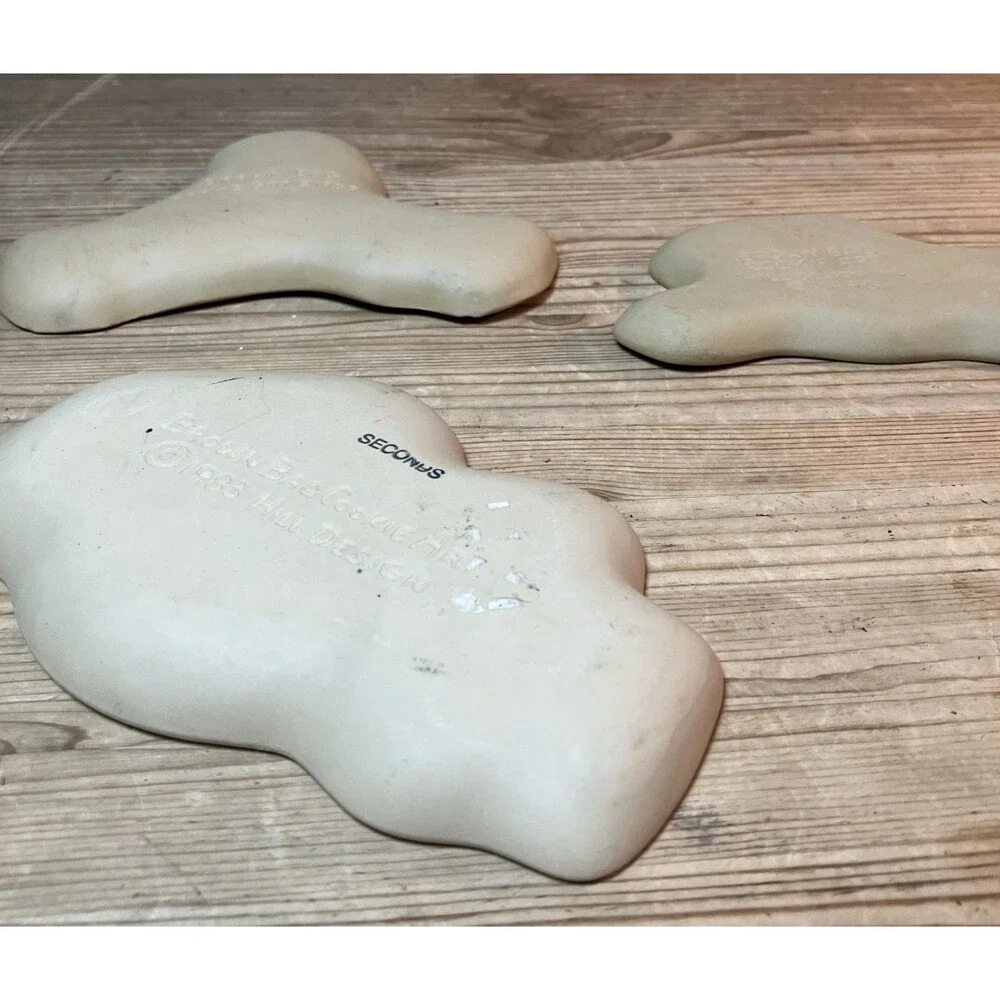 3 VTG 80’s Brown Bag Cookie Art Cookie Molds Press -Clown -bunny Rabbit -Santa
